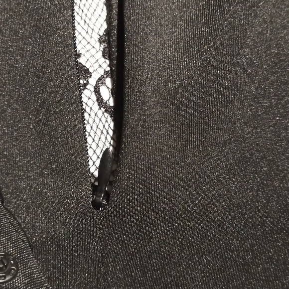 NWOT Sexy Black Mesh Sheer Lace Short Sleeve Bodysuit Leotard Clubwear Top - Picture 6 of 12